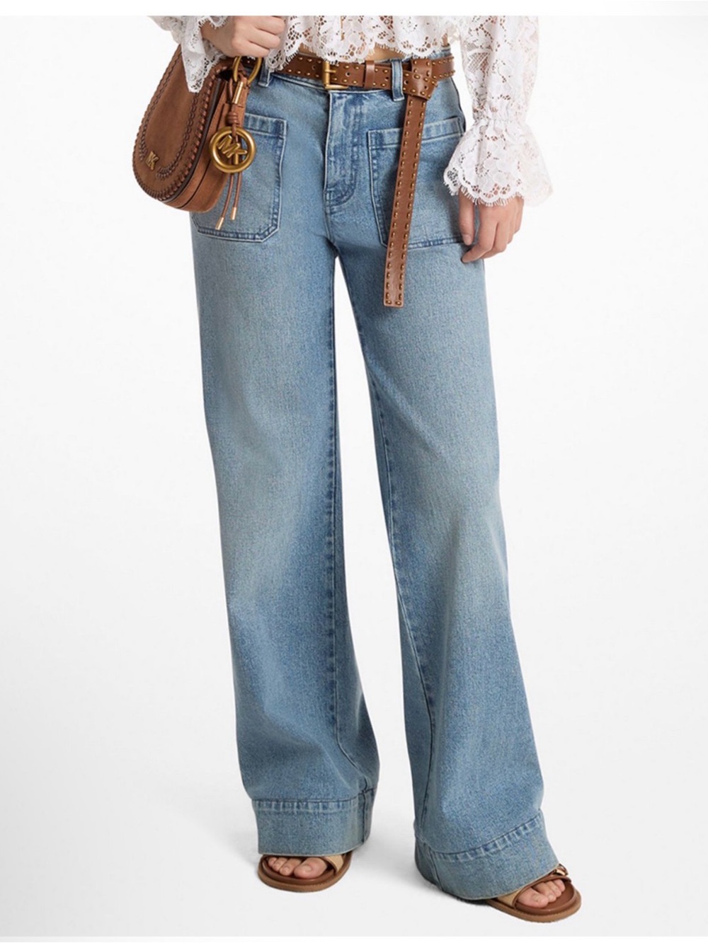 Michael Kors Wide-Leg Jeans Women's 2 with Patch Pockets